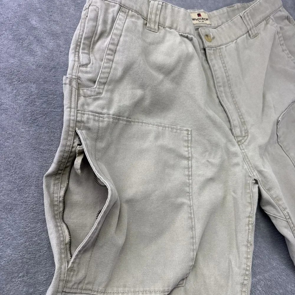 Woolrich Men's Khaki‎ 1537 Size 38 Inseam 32 Side Pockets With Zipper